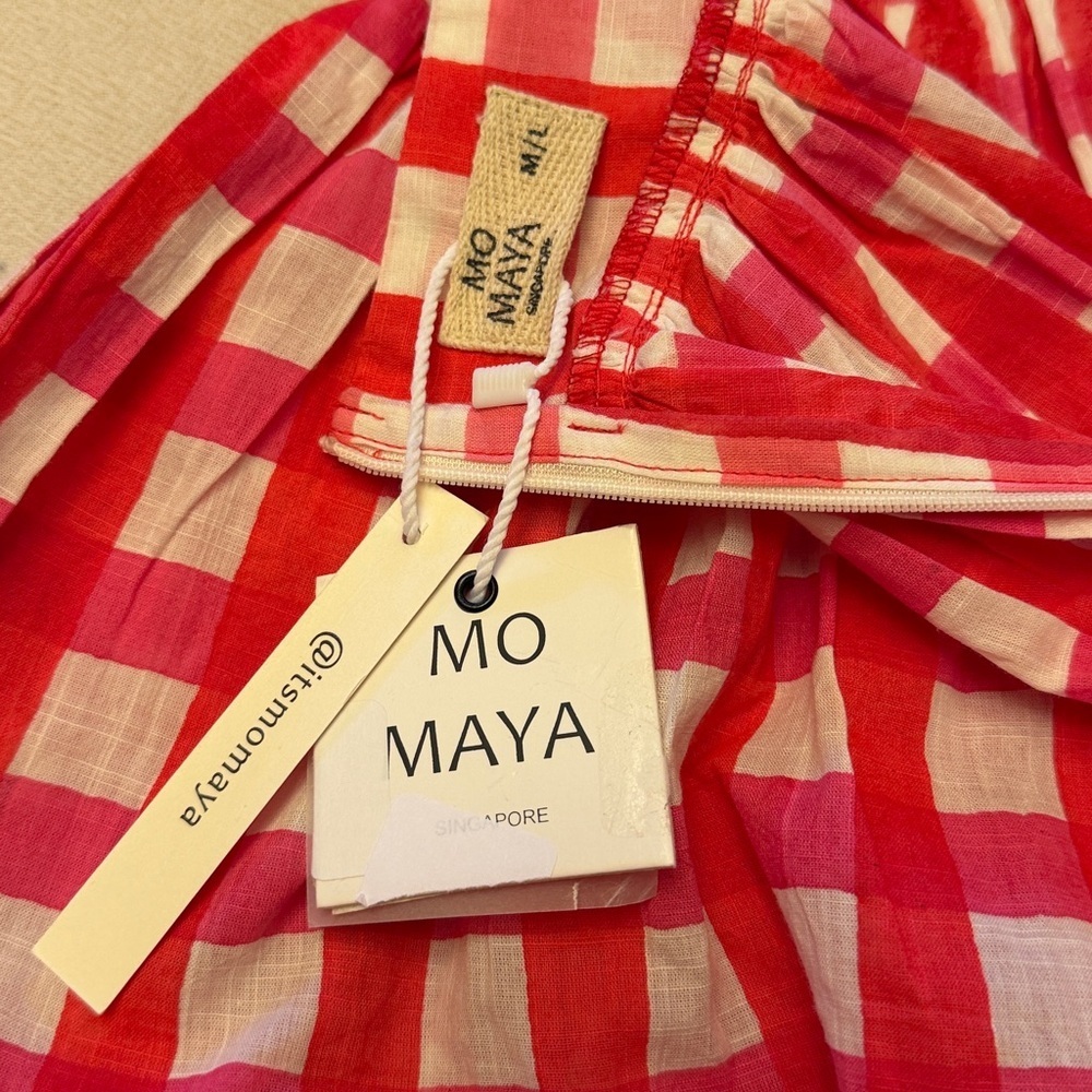 Red/pink and White Gingham cut out mini Dress M/L - Picture 13 of 17
